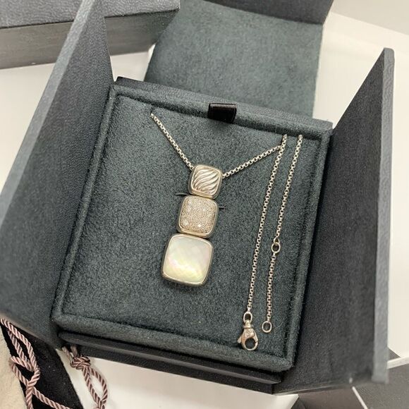 David Yurman Sterling Silver Chicklet Necklace - Picture 5 of 11